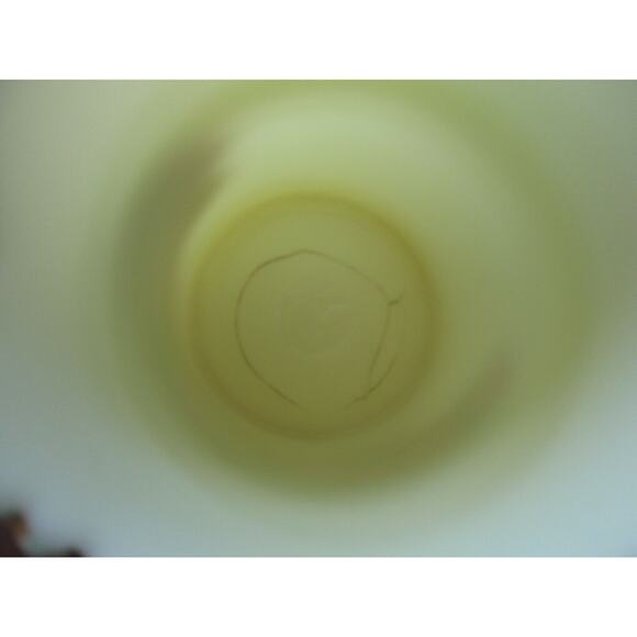 Jefferson Glass? Beautiful 4 1/2" custard glass jar, three mold mks, gold trim - Picture 5 of 7